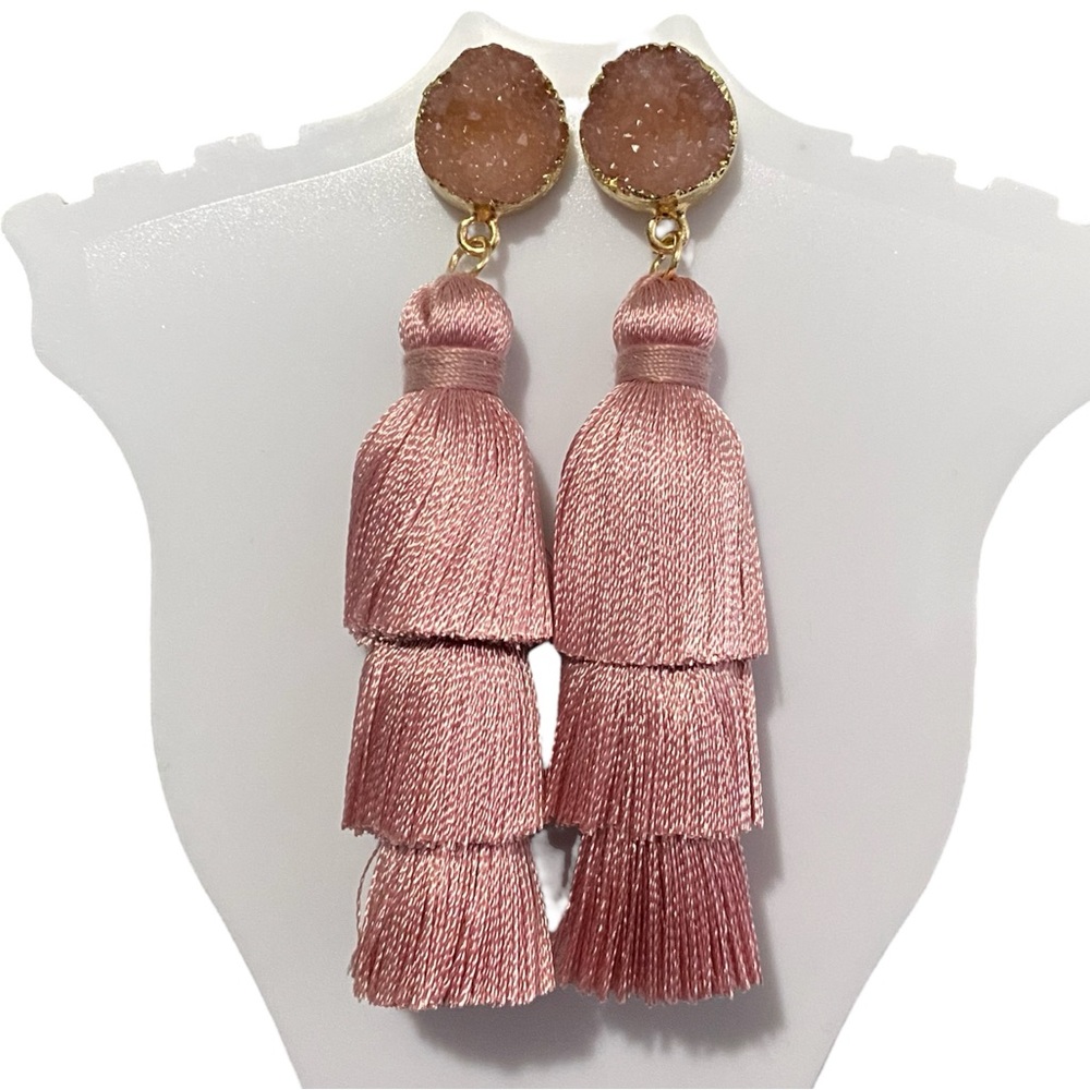 Me & Hz Layered Tassel Earrings